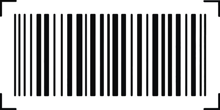 Barcode scan icon vector design with simple fake barcode scan me text for smartphone payment and identification use