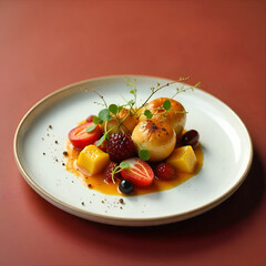 Elegant Fine Dining Plate with Modern Gourmet Presentation.
