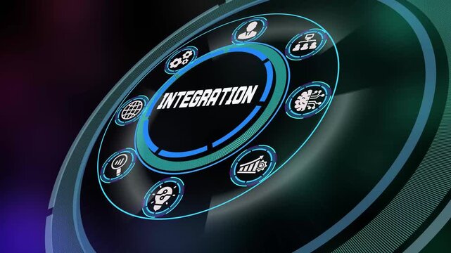  Seamless System Integration Concept with Unified Network Icons and Data Flow Technology.
