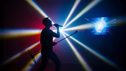 Obraz premium Singer Performing Under Bright Stage Lights.