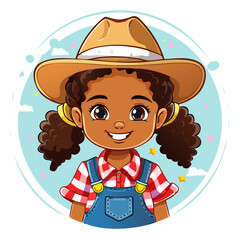 Cowgirl - Cartoon Comic Stil