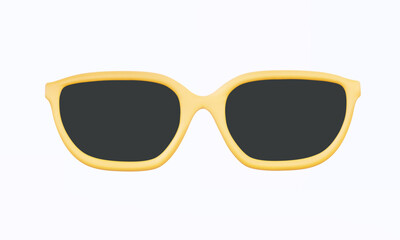 3D vector Sunglasses front view isolated on white background. Holiday summer travel vacation fashion lifestyle reflection protection sunlight concept. cartoon minimal style. illustration