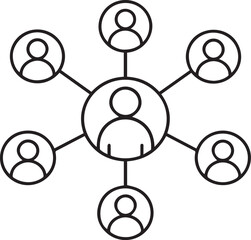 People Network Connection Line Icon.