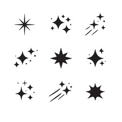 Set of original star sparkle shapes