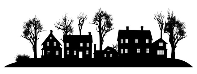 Obraz premium PNG House silhouette art neighborhood.
