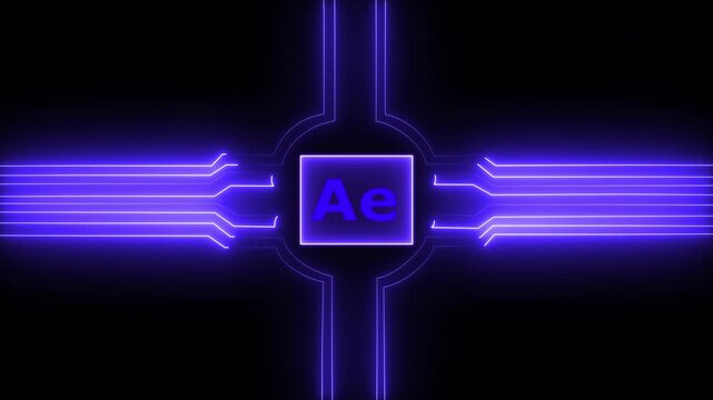 Animation of ae data processing over black background illustration Artificial Intelligence (Ae) concept