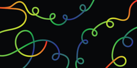 Abstract Party Background with Gradient background, Abstract Background with Gradient Line Shapes. Vector Graphic with Curve Rainbow Ribbons.Vector Swirl Rainbow Ribbons