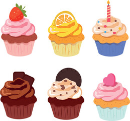 Cute Cupcake Collection &ndash; 6 Sweet Dessert Icons