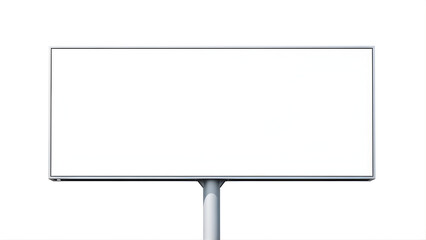 Obraz premium A blank white billboard advertisement sign stands isolated against a plain background