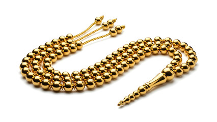 Obraz premium Golden prayer beads with intricate design and detailed craftsmanship.
