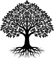 Obraz premium Black Silhouette of a Tree.