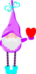 Scandinavian gnome with a heart