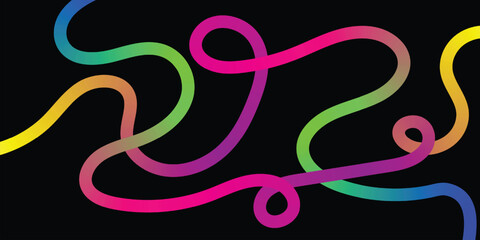 Abstract Party Background with Gradient background, Abstract Background with Gradient Line Shapes. Vector Graphic with Curve Rainbow Ribbons.Vector Swirl Rainbow Ribbons