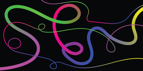 Abstract Party Background with Gradient background, Abstract Background with Gradient Line Shapes. Vector Graphic with Curve Rainbow Ribbons.Vector Swirl Rainbow Ribbons