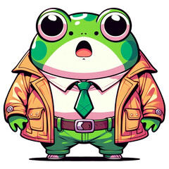 Obraz premium A frog wearing something too big and looking confused