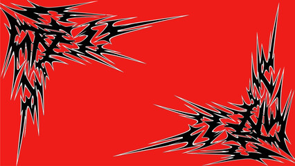 Abstract black and red splashes on a vibrant red background, showcasing dynamic movement and energy from a close-up viewpoint