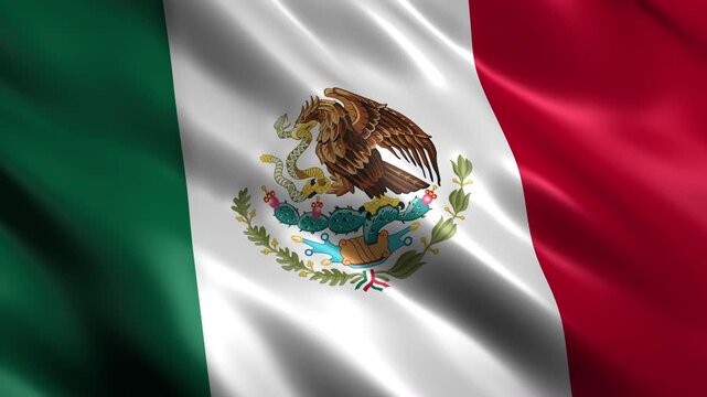 waving mexico country flag symbol loop