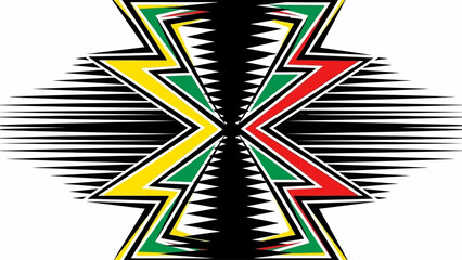 Dynamic abstract illustration of a stylized star symbol with vibrant colors and distorted motion effects