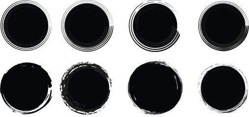 Set of black floral vine silhouettes featuring elegant leaf patterns and geometric line art for decorative graphic design projects