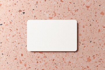 White Card on Terrazzo Surface - Minimalist Design for Branding and Mockups.