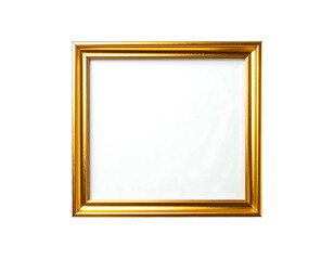 Ornate gold picture frame with blank white canvas on black background
