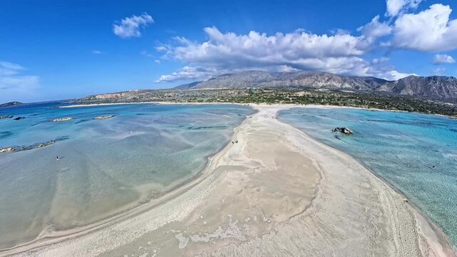 Elafonissi Beach in Greece, Drone 4k, Crete near Chania