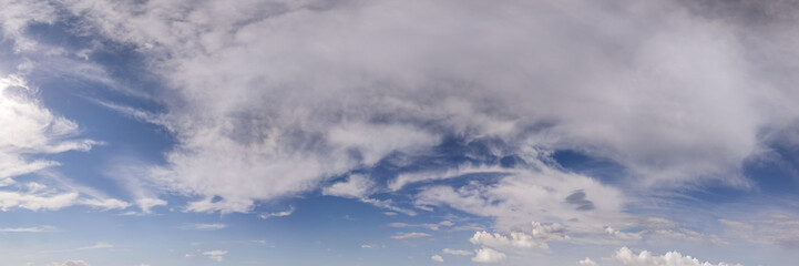 Obraz premium Vast Sky With White Clouds Over Calm Blue Horizon Cloudscape Landscape