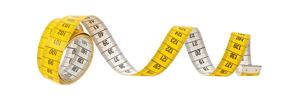 Yellow measuring tape for tailoring and body measurement