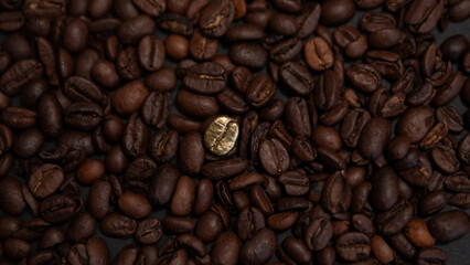 Fototapeta premium Golden Coffee Bean as Symbol of Luxury and Rising Value