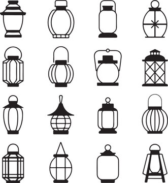 lantern assortment of hanging lamp icons for festival and decor