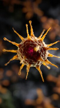 Stunning visual of a virus showcasing intricate and vibrant features.