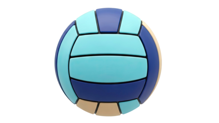Modern Volleyball with Blue and Tan Panels