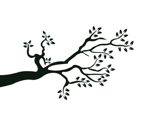 Elegant Leafy Branch Silhouette Design