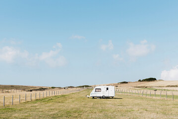 Caravan on a rural area in England