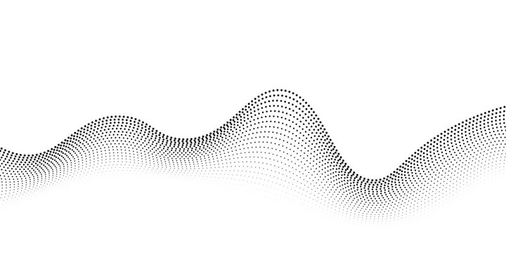 Abstract black stippled flowing dotted line background. Polka dotted effect design