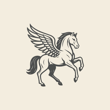 Pegasus logo vector concept