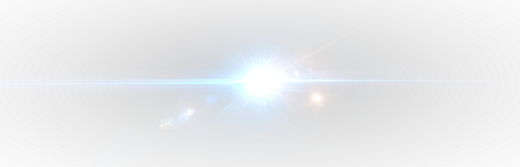 Futuristic glowing spotlight with sparkling beams and bright flare effects