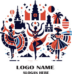 Danzas peru logo vector white background .