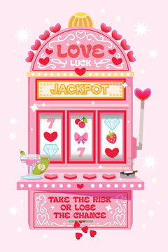 Love Jackpot Slot Machine Illustration