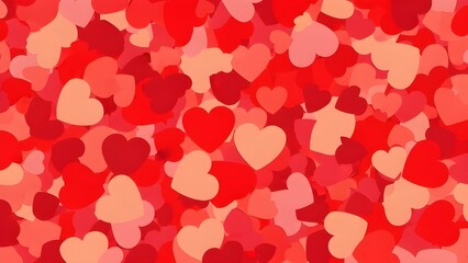 Valentine's day hearts background with red and pink love symbols
