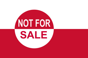 Greenland flag with text Not For sale in red and white, Greenland, Denmark US political crisis illustration © Delphotostock