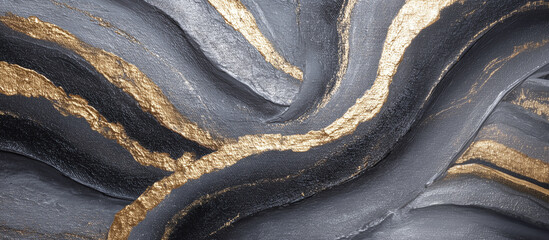 Modern minimalist abstract gray, white and gold painting