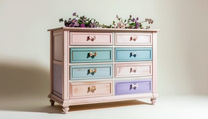 ガーリーでかわいいチェストのインテリアイメージ / Girly cute chest of drawers interior
