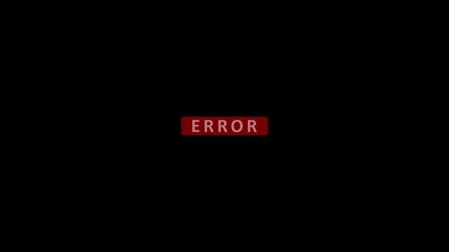 A stark red button with the word EROR in white capital letters is centered against a completely black background, symbolizing a system failure or critical issue