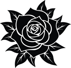 Rose flower silhouette illustration