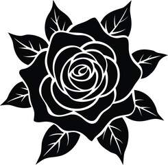 Rose flower silhouette illustration