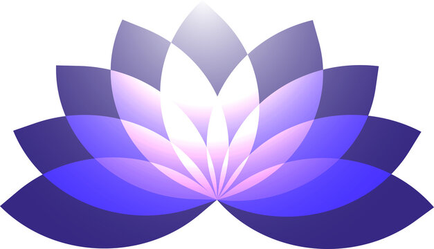 Fleur de lotus abstraite violette et rose, symbole de zen et de spiritualit&eacute;