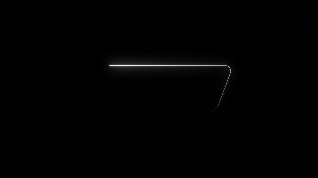 Neon Light Tilted Rectangle Drawing Animation on Dark Background
