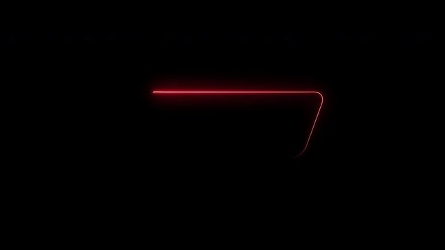 Neon Light Tilted Rectangle Drawing Animation on Dark Background