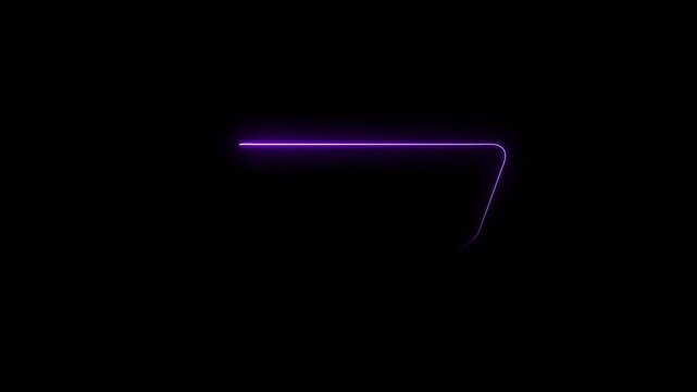 Neon Light Tilted Rectangle Drawing Animation on Dark Background